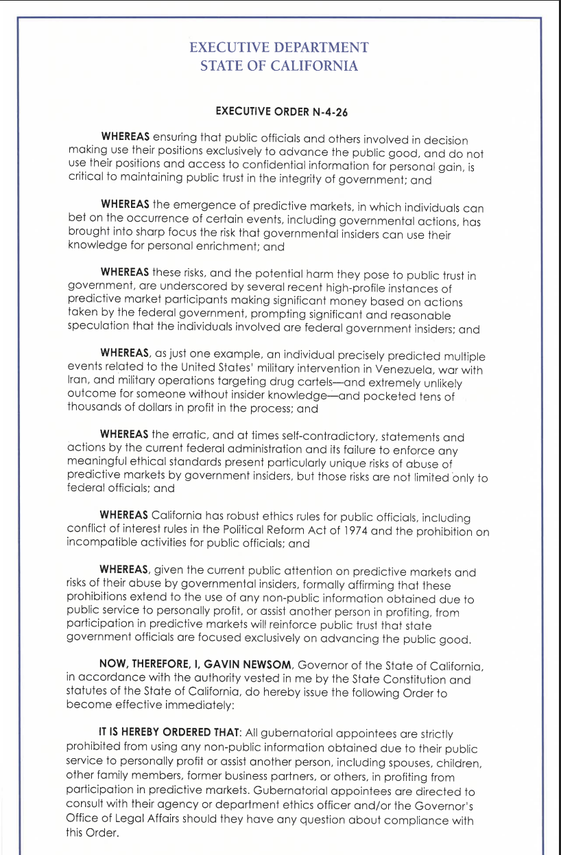 California, US Government, United States, Prediction Markets