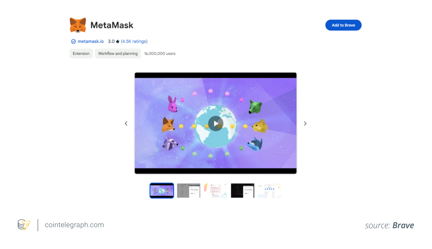 Add Metamask to Brave browser