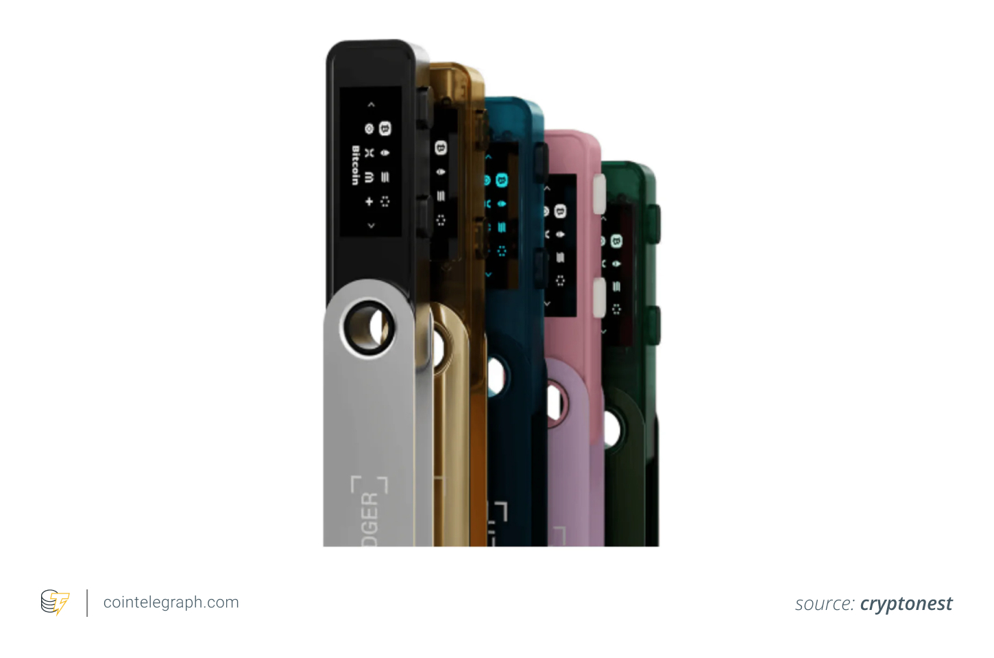 Ledger Nano S Plus in 5 different colours