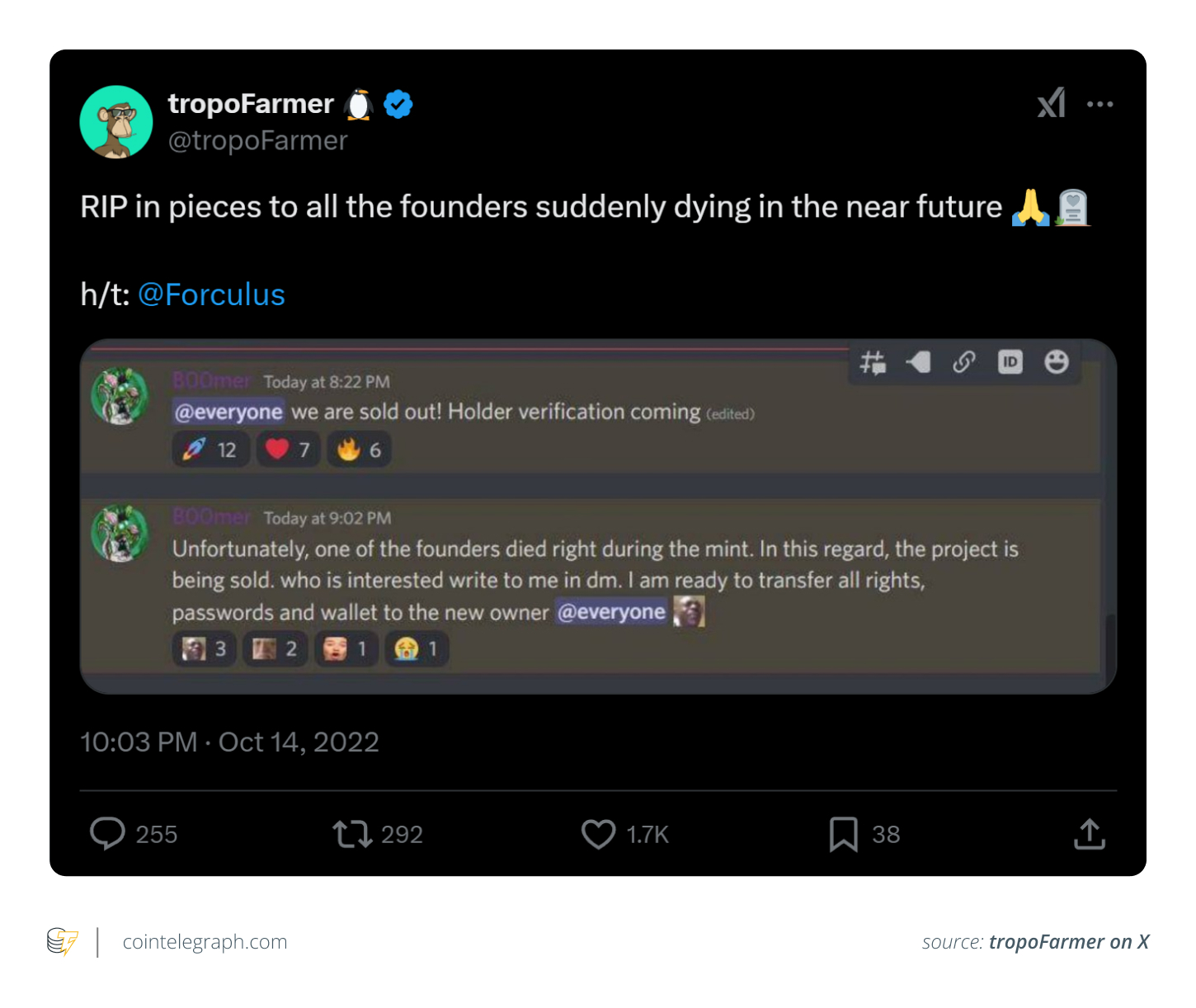 Anon NFT Founder “Dies” During Project Minting