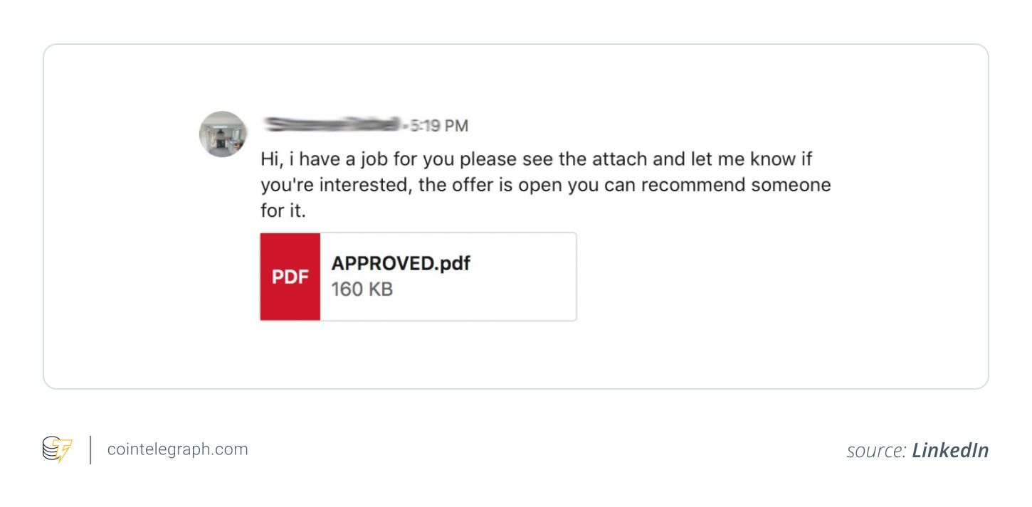A fake LinkedIn job offer