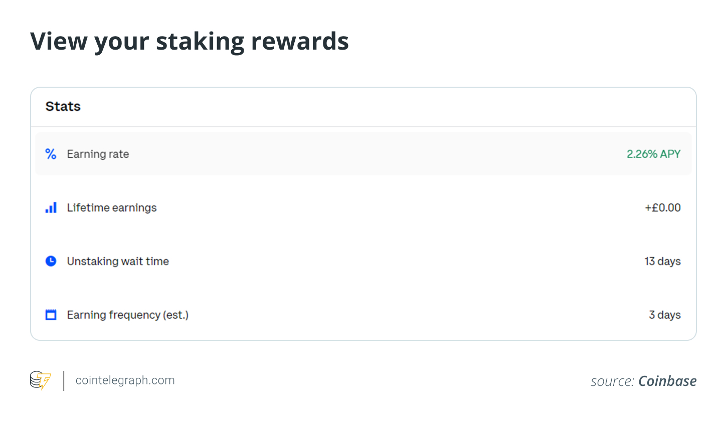 View your staking rewards