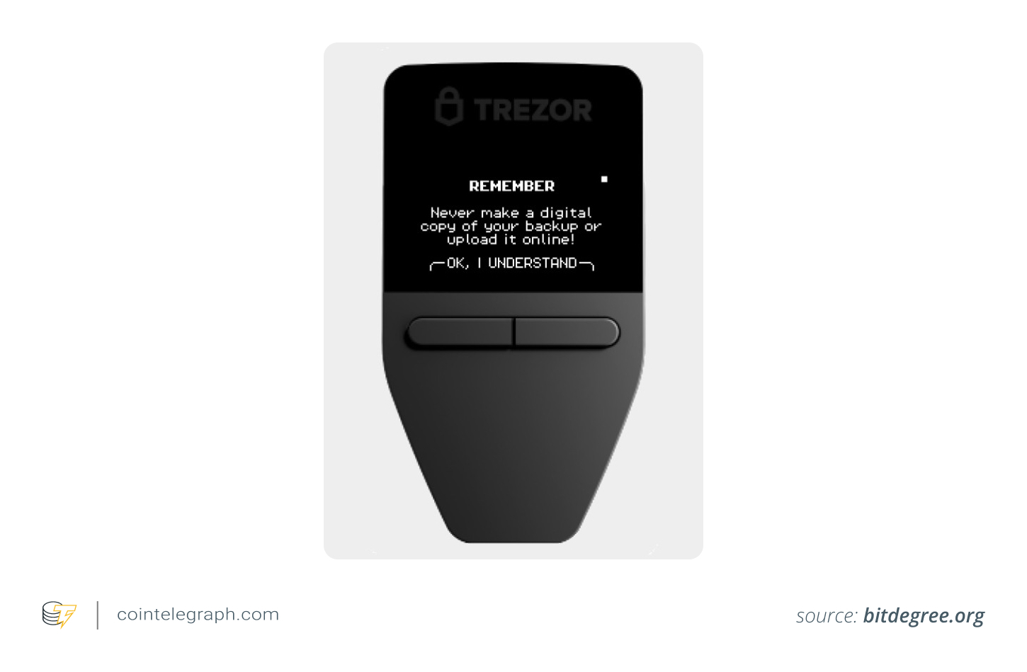 The Trezor Safe 3's display in action