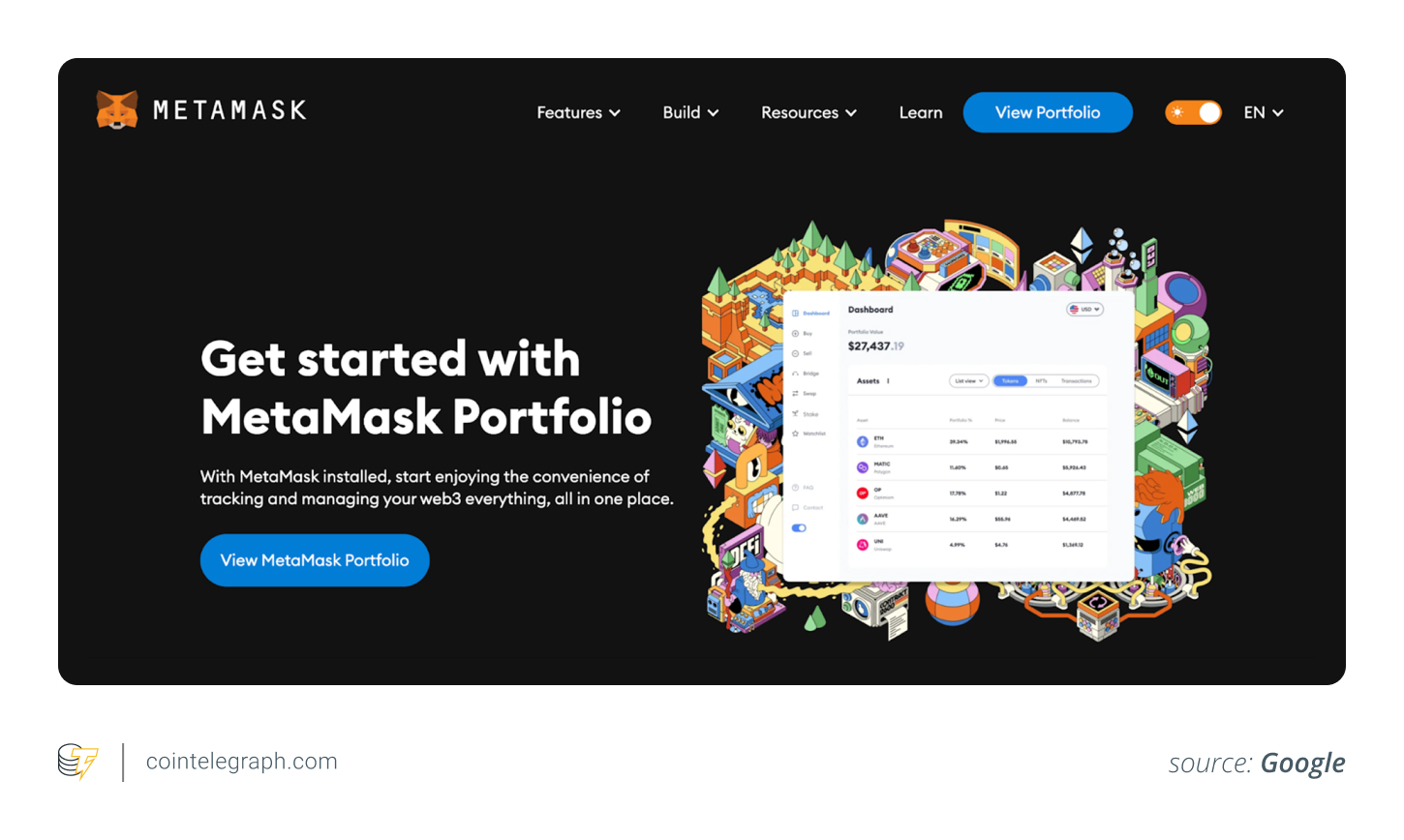 MetaMask wallet interface