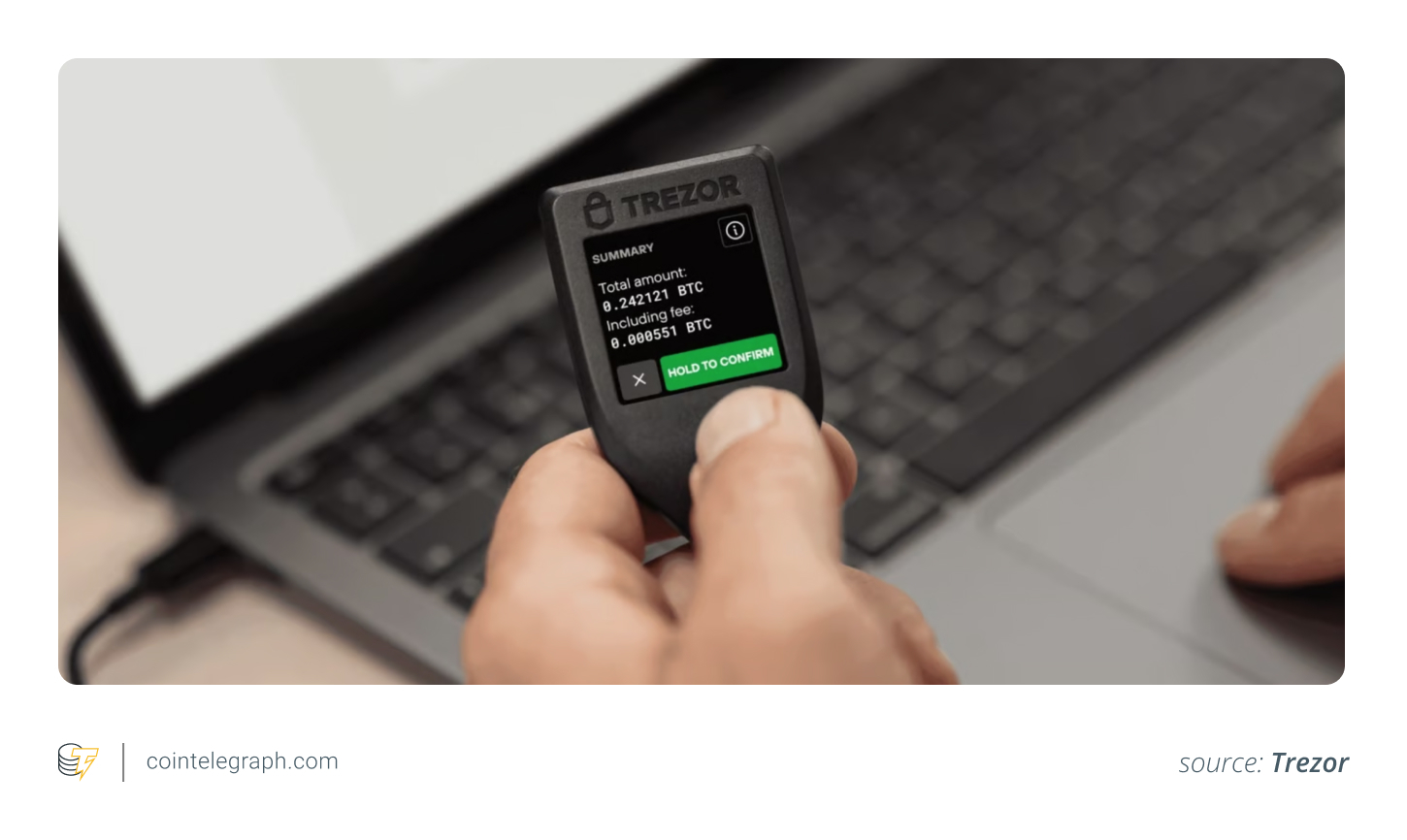 The Trezor Model T's interface