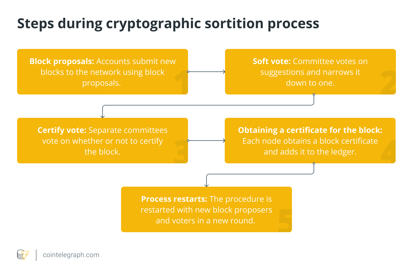 Steps during cryptographic sortition process