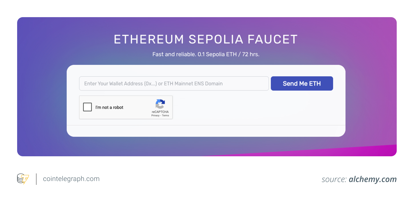 An Ethereum faucet is a developer tool to gain testnet Ether to test and troubleshoot your protocol before launch