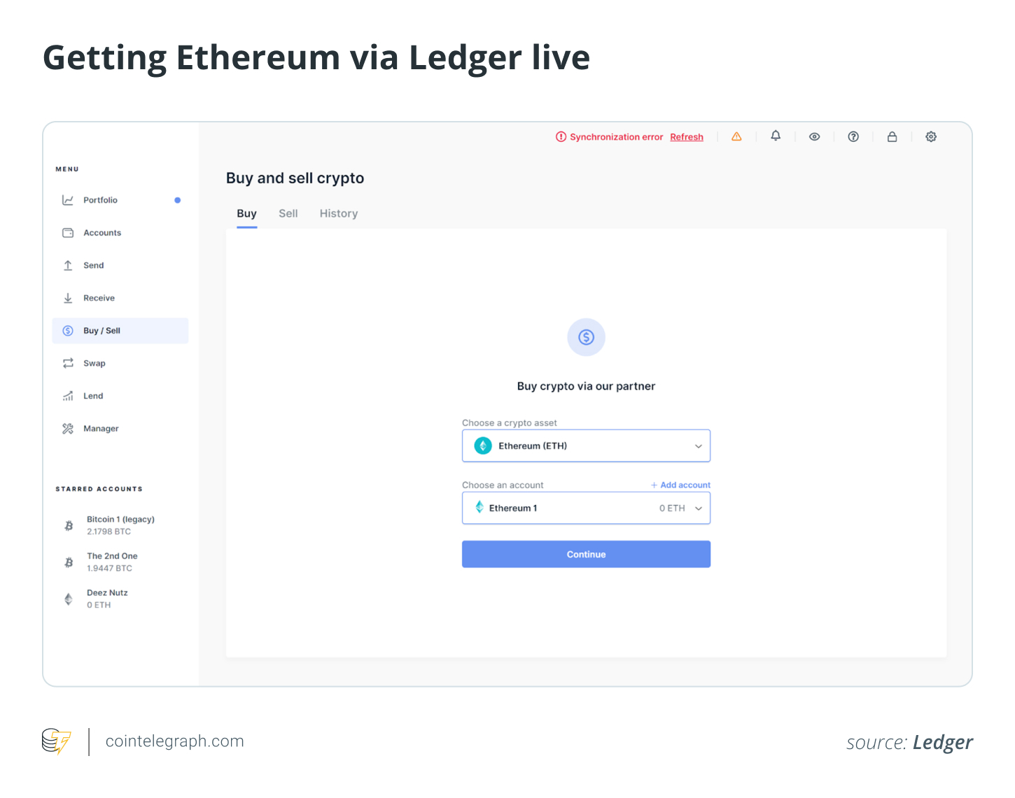 Getting Ethereum via Ledger live