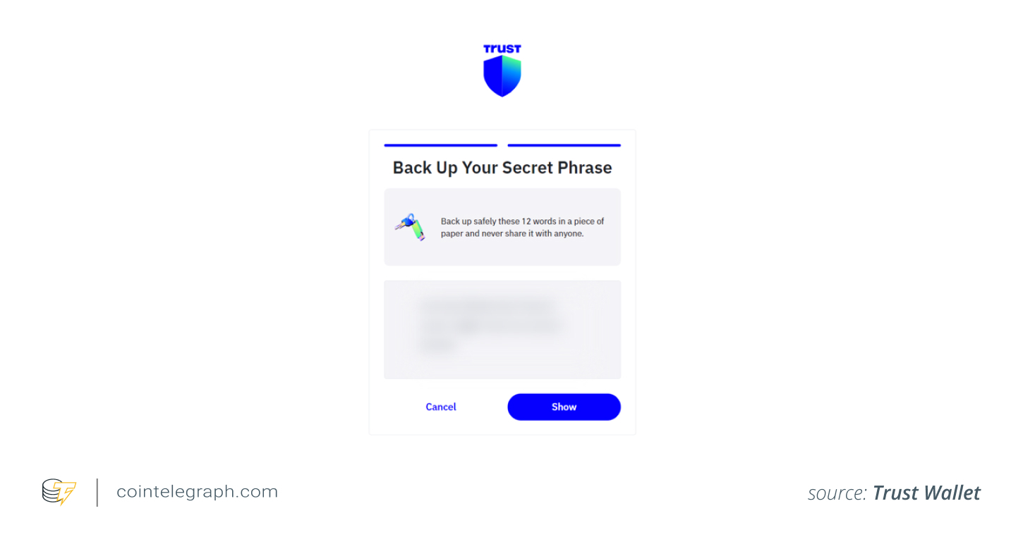 Back up your secret phrase